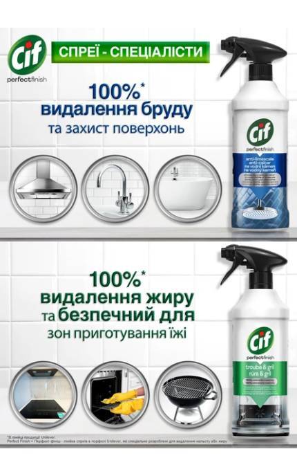 CIF-Спрей для очищення Cif Perfectfinish від вапняного нальоту 435 мл-8720181338489
