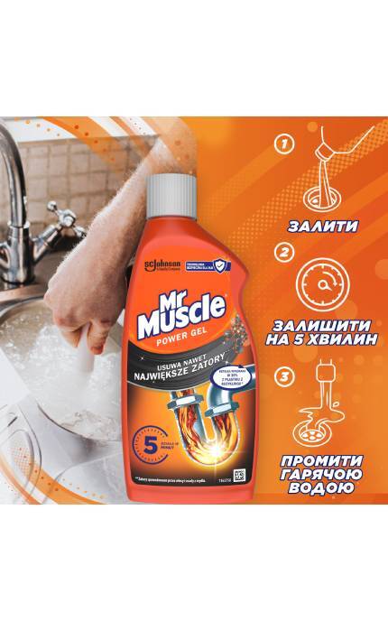 MR MUSCLE-Гель Mr Muscle для прочищення труб 500 мл-5000204314922