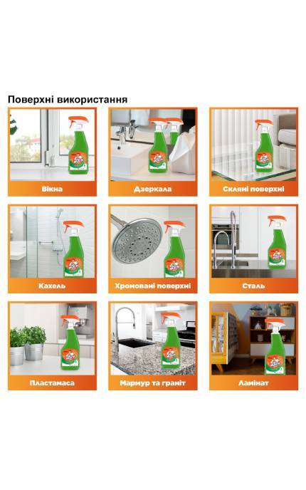 MR MUSCLE-Средство для мытья стекол Mr Muscle с нашатырным спиртом «Утренняя роса» сменный блок 500 мл-4823002000160