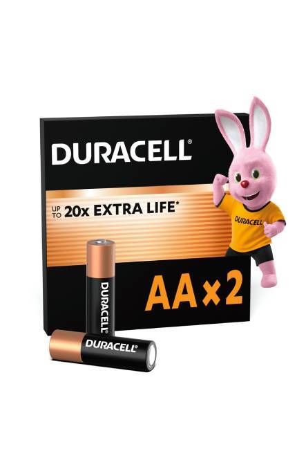 DURACELL-Батарейки Duracell Basic AA LR6 Alkaline 2 шт-5000394076921