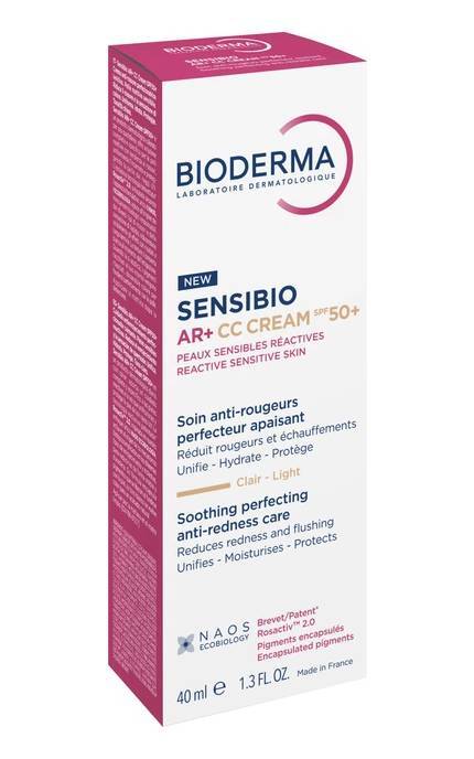 BIODERMA-CC-крем Bioderma Sensibio AR+ SPF50+ Clair-Light 40 мл-3701129813447