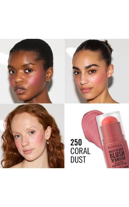 RIMMEL-Рум'яна-стік Rimmel The Multi Tasker з пензлем 250 Coral Dust 8 г-3616307087889