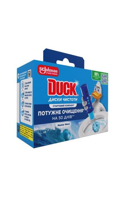 DUCK-Очищувач унітазу гелевий Duck Диски чистоти Морська Свіжість  6 шт-5000204350692