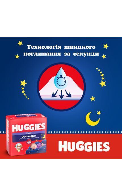 HUGGIES-Трусики-підгузки Huggies Overnights Pants 6 15-25 кг 22 шт-5029053581101